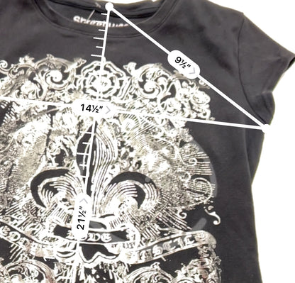 fleur de lys silver tee