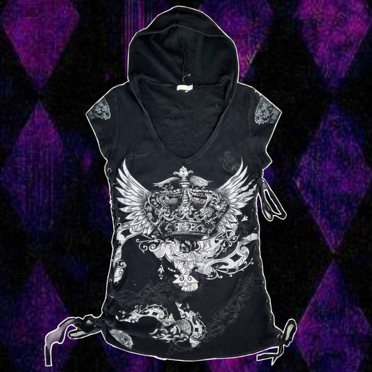 edgy short sleeve hoodie