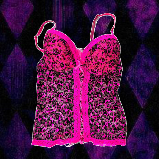 scene cheetah corset lingerie