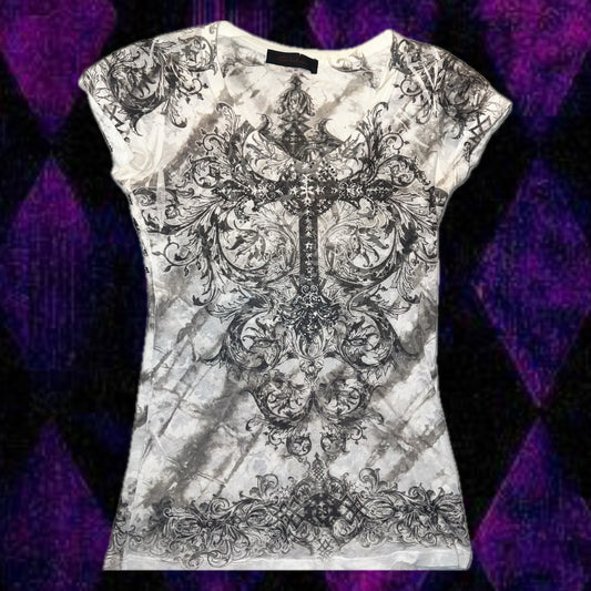 edgy cross shirt