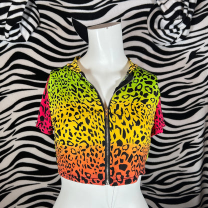 scene cheetah neon crop