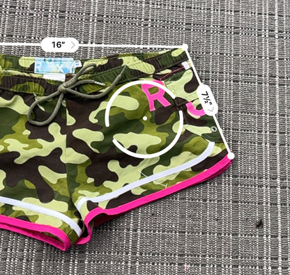 low rise camo scene shorts